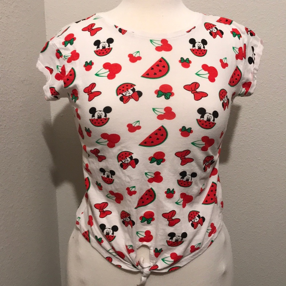 Mickey Fruit Tie Front Top
